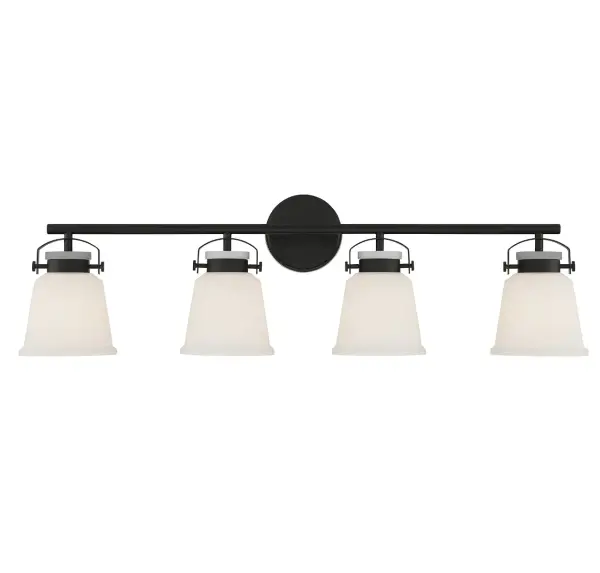 Kaden 4-Light Bathroom Vanity Light in Matte Black - Image 1