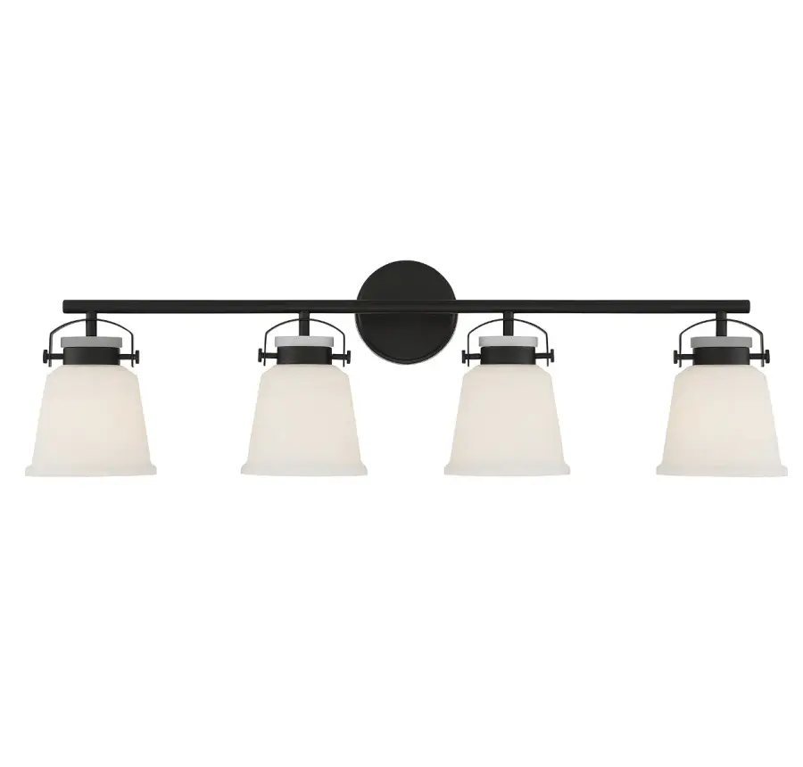 Kaden 4-Light Bathroom Vanity Light in Matte Black - Image 1