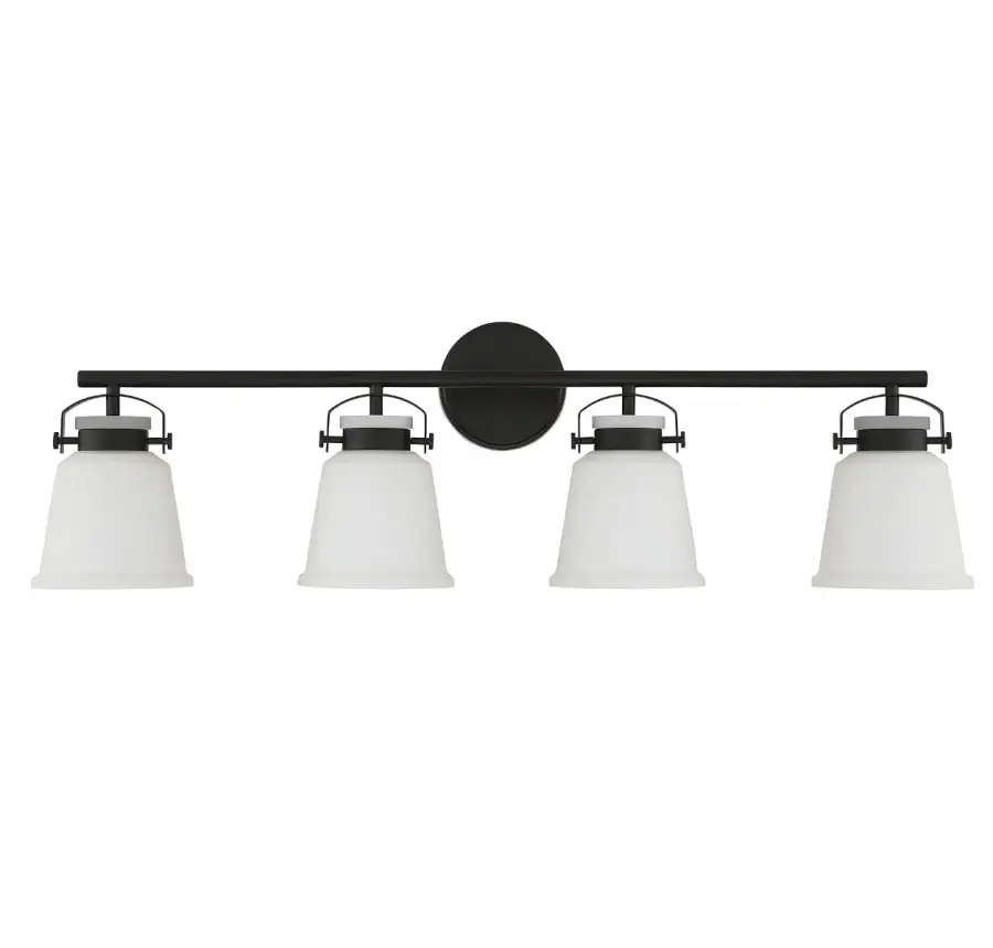 Kaden 4-Light Bathroom Vanity Light in Matte Black - Image 2