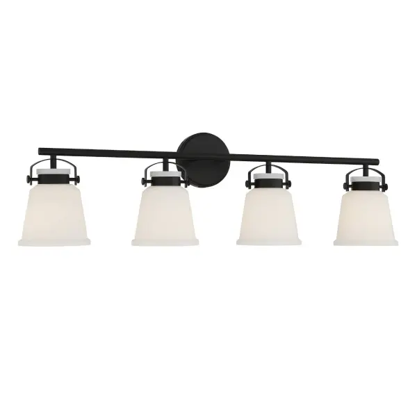Kaden 4-Light Bathroom Vanity Light in Matte Black - Image 3