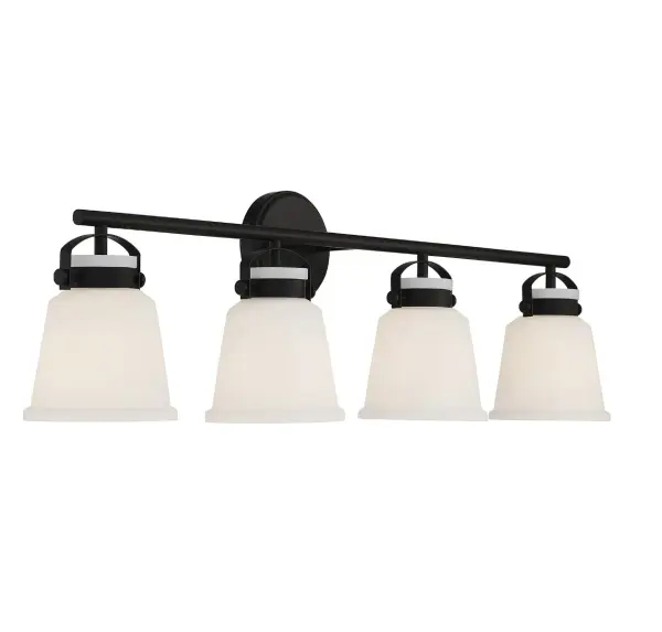 Kaden 4-Light Bathroom Vanity Light in Matte Black - Image 4