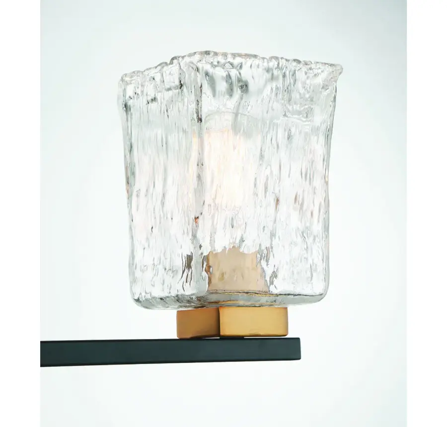 Sidney 3-Light Bathroom Vanity Light in Matte Black with Warm Brass Accents - Image 6
