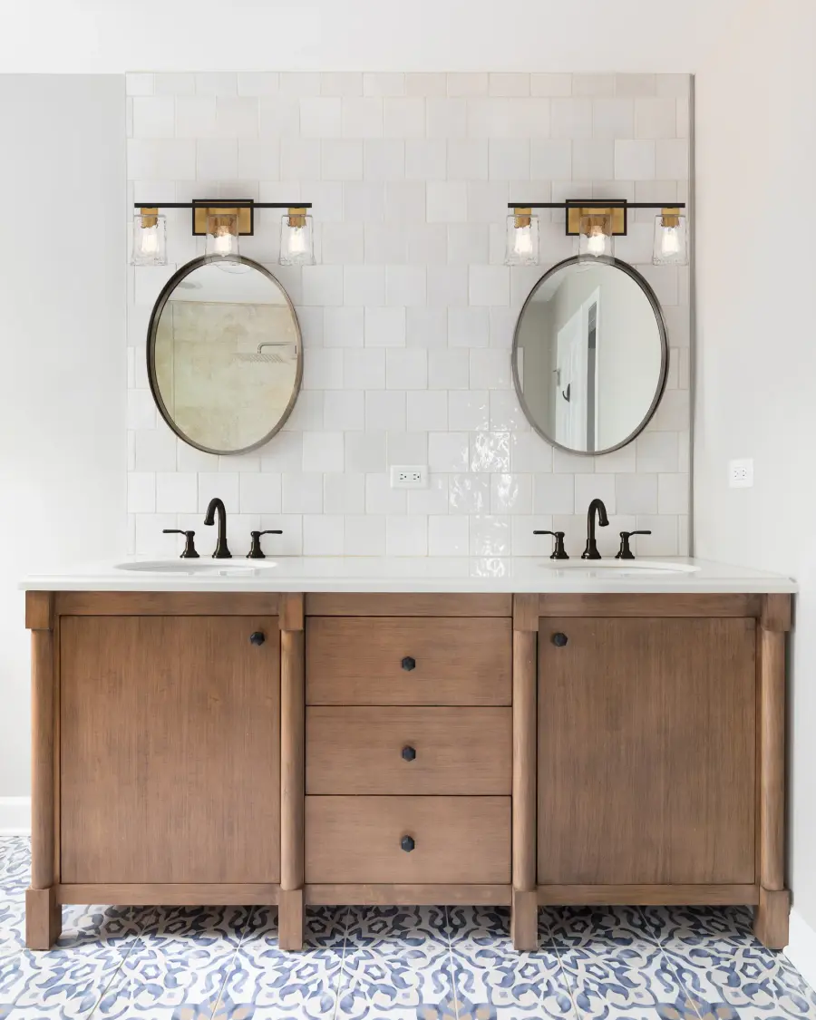 Sidney 3-Light Bathroom Vanity Light in Matte Black with Warm Brass Accents - Image 7