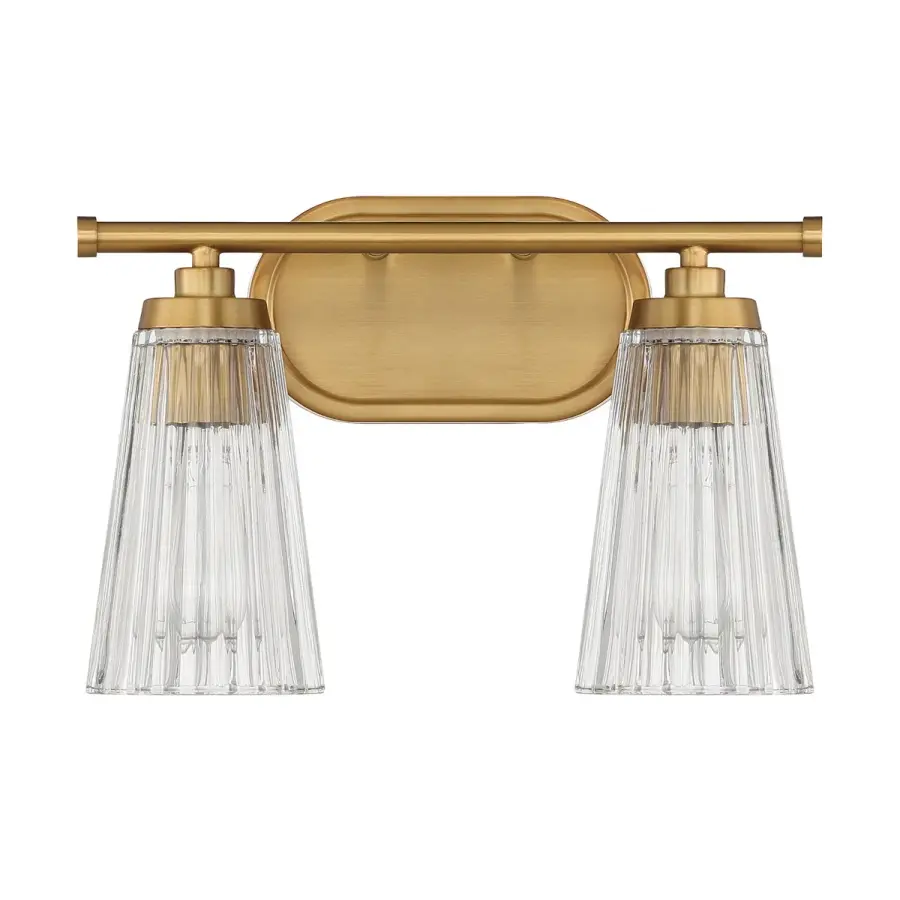 Chantilly Two Light Bathroom Vanity in Warm Brass - Image 1