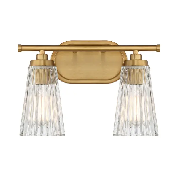 Chantilly Two Light Bathroom Vanity in Warm Brass - Image 5