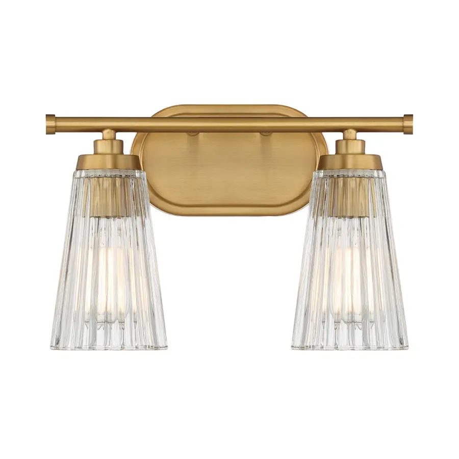 Chantilly Two Light Bathroom Vanity in Warm Brass - Image 5