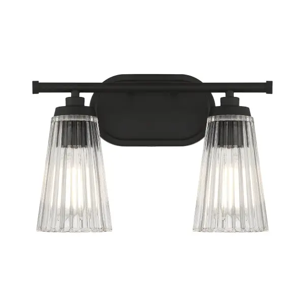 Chantilly 2-Light Bathroom Vanity Light in Matte Black - Image 1