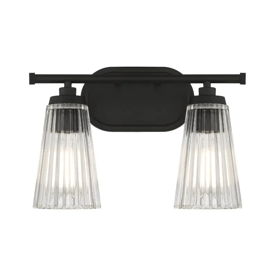 Chantilly 2-Light Bathroom Vanity Light in Matte Black - Image 1