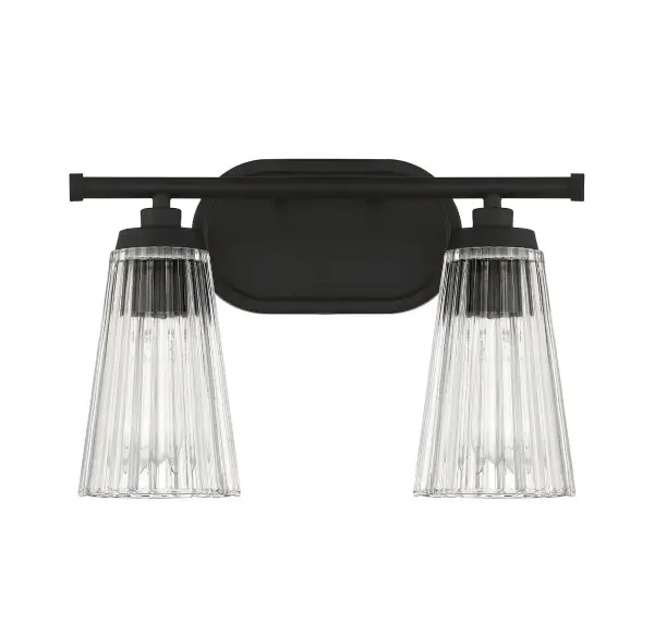 Chantilly 2-Light Bathroom Vanity Light in Matte Black - Image 2