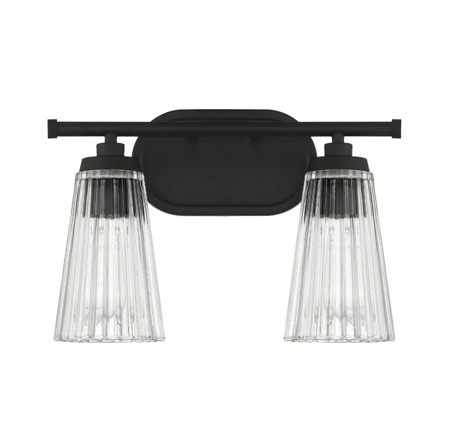 Chantilly 2-Light Bathroom Vanity Light in Matte Black - Image 2