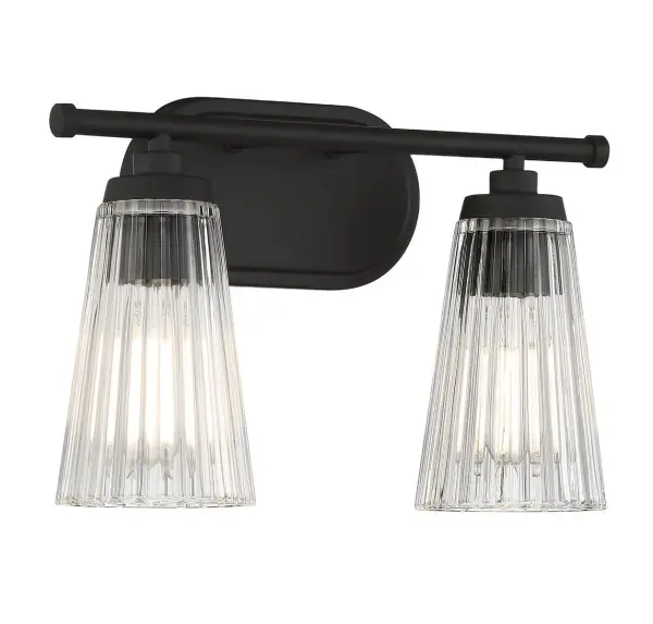 Chantilly 2-Light Bathroom Vanity Light in Matte Black - Image 3