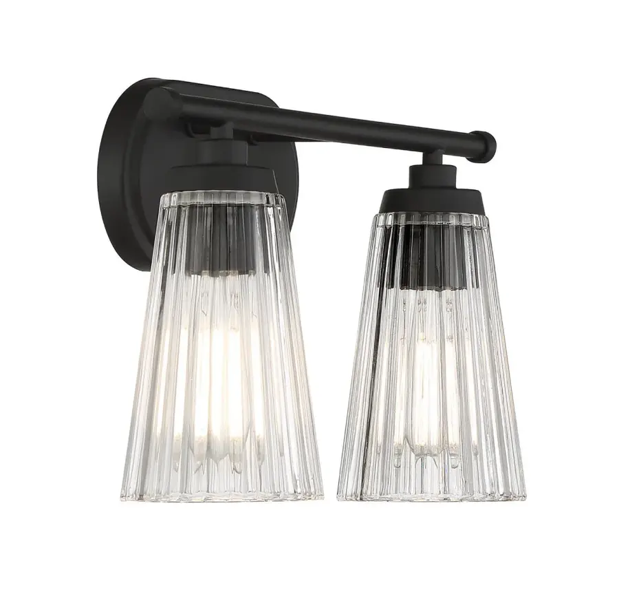 Chantilly 2-Light Bathroom Vanity Light in Matte Black - Image 4