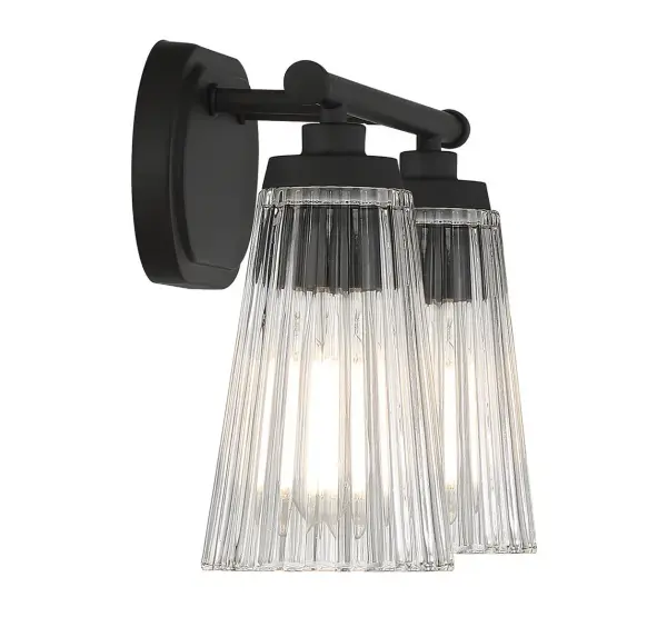 Chantilly 2-Light Bathroom Vanity Light in Matte Black - Image 5