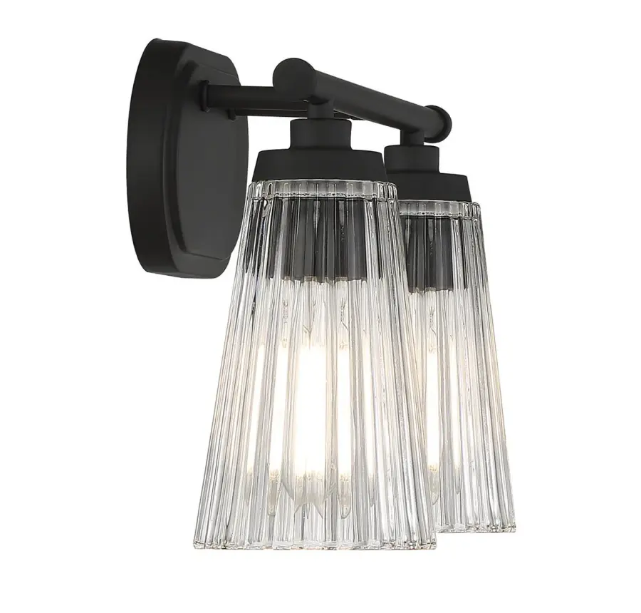 Chantilly 2-Light Bathroom Vanity Light in Matte Black - Image 5