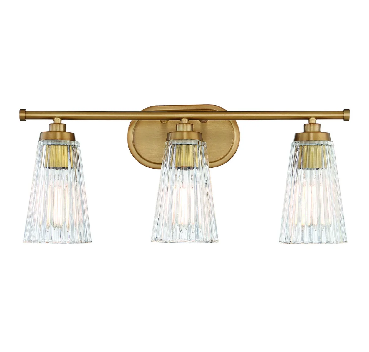 Chantilly 3-Light Bathroom Vanity in Warm Brass