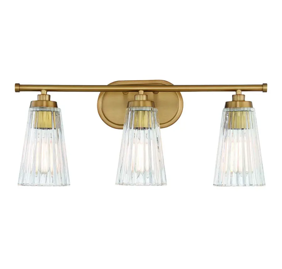 Chantilly 3-Light Bathroom Vanity in Warm Brass - Image 1