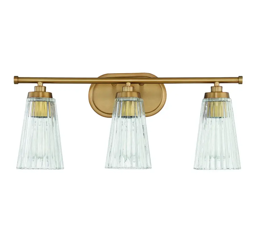 Chantilly 3-Light Bathroom Vanity in Warm Brass - Image 2