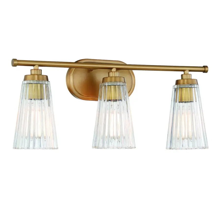 Chantilly 3-Light Bathroom Vanity in Warm Brass - Image 3