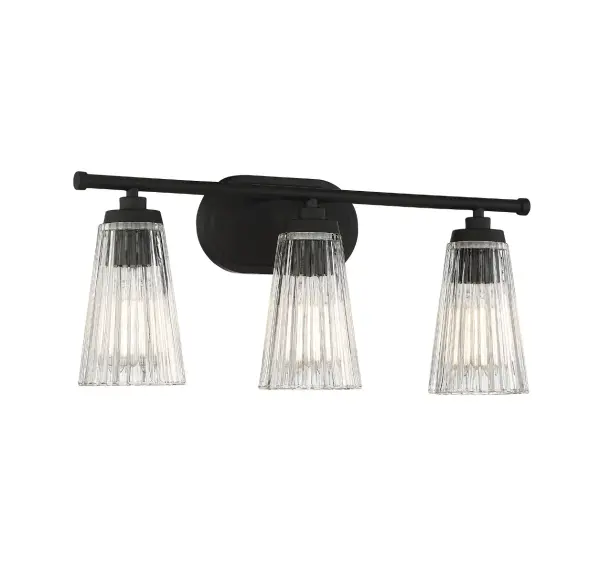 Chantilly 3-Light Bathroom Vanity Light in Matte Black - Image 3