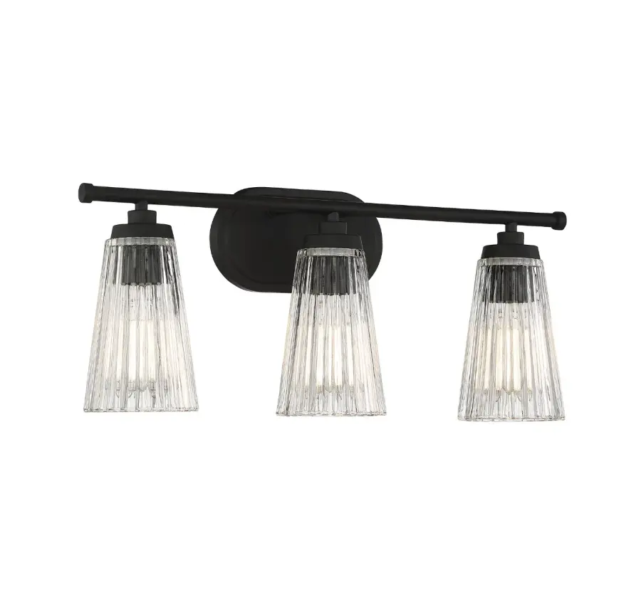 Chantilly 3-Light Bathroom Vanity Light in Matte Black - Image 3