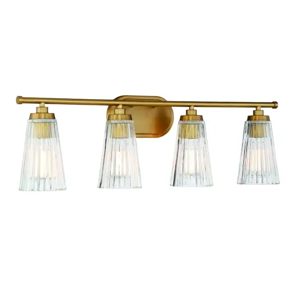Chantilly Four Light Bathroom Vanity in Warm Brass - Image 3
