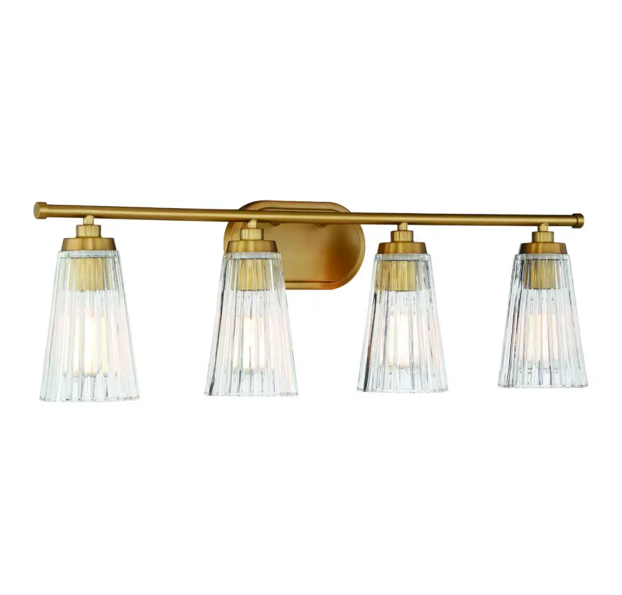 Chantilly Four Light Bathroom Vanity in Warm Brass - Image 3