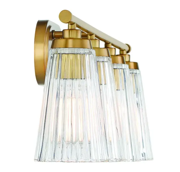Chantilly Four Light Bathroom Vanity in Warm Brass - Image 5