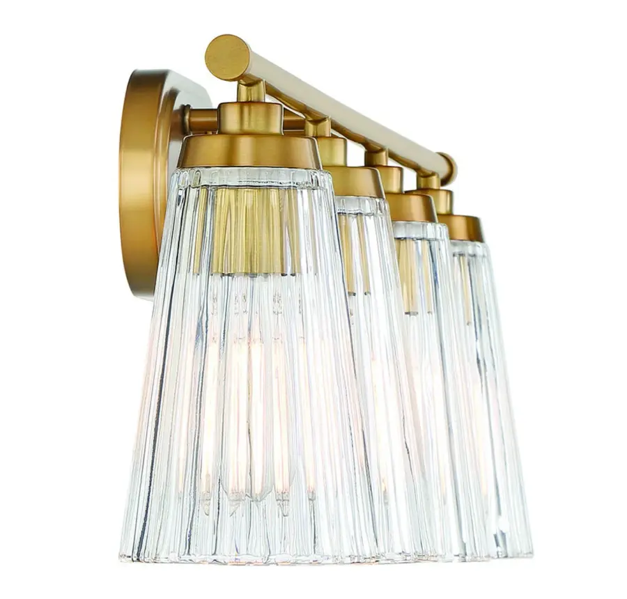 Chantilly Four Light Bathroom Vanity in Warm Brass - Image 5