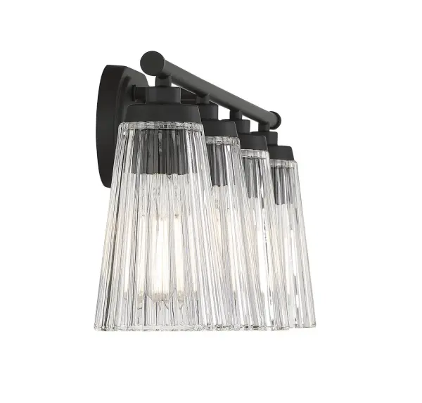 Chantilly 4-Light Bathroom Vanity Light in Matte Black - Image 3