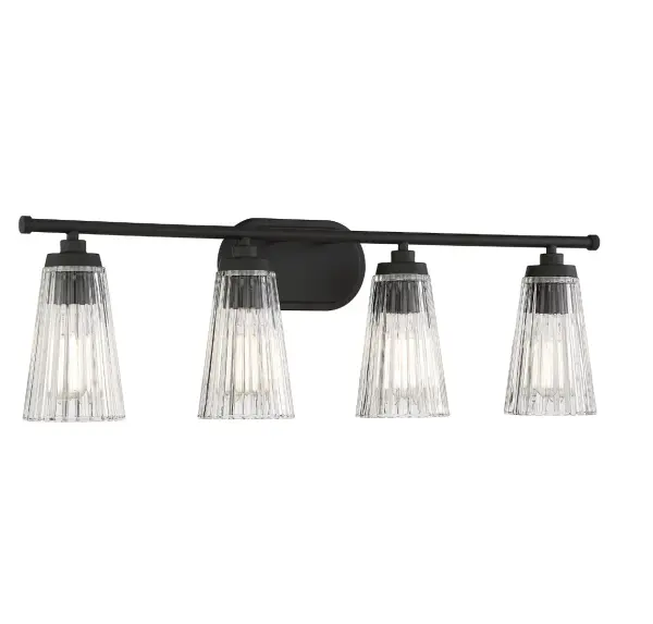 Chantilly 4-Light Bathroom Vanity Light in Matte Black - Image 4