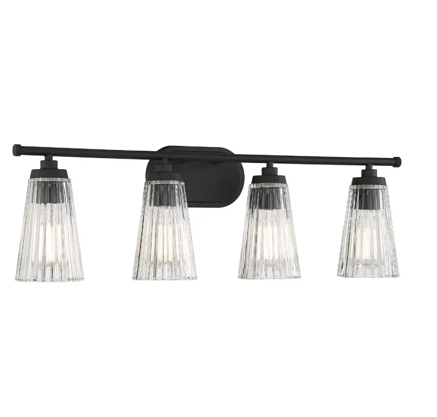 Chantilly 4-Light Bathroom Vanity Light in Matte Black - Image 4
