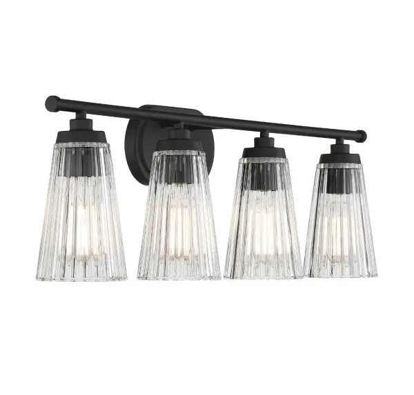 Chantilly 4-Light Bathroom Vanity Light in Matte Black - Image 5