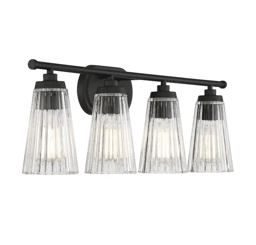 Chantilly 4-Light Bathroom Vanity Light in Matte Black - Image 5