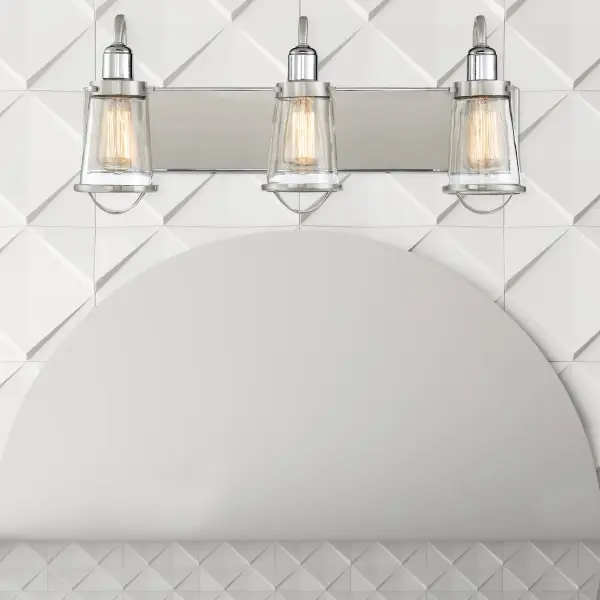Lansing Three Light Bath Bar in Satin Nickel with Polished Nickel - Image 6