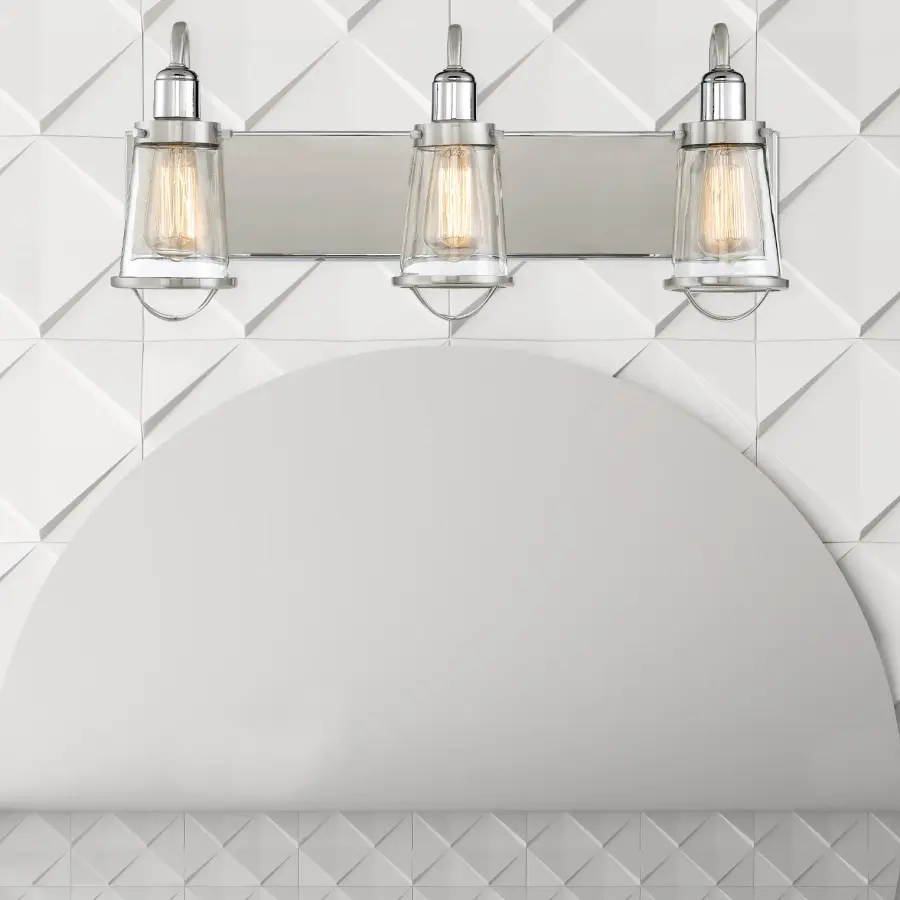 Lansing Three Light Bath Bar in Satin Nickel with Polished Nickel - Image 6