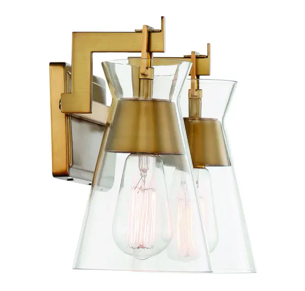 Lakewood Two Light Bathroom Vanity in Warm Brass - Image 5