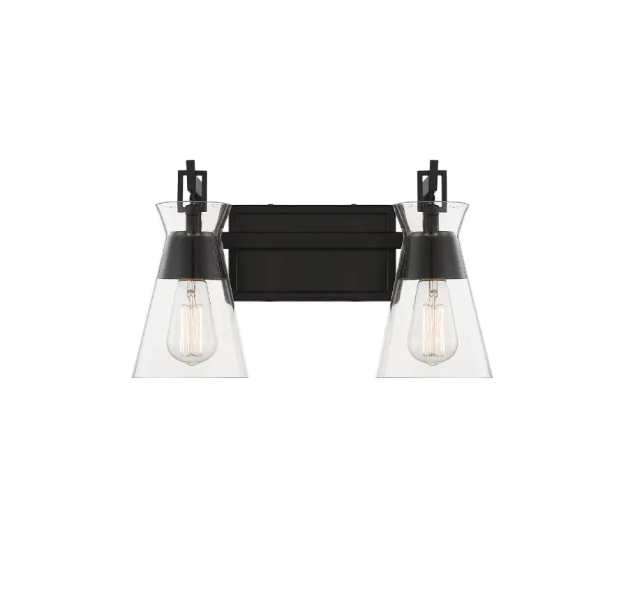Lakewood 2-Light Bathroom Vanity Light in Matte Black - Image 1
