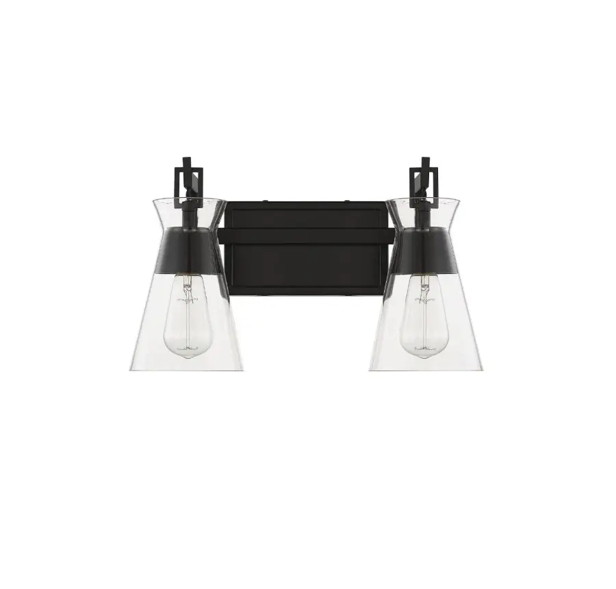 Lakewood 2-Light Bathroom Vanity Light in Matte Black - Image 2
