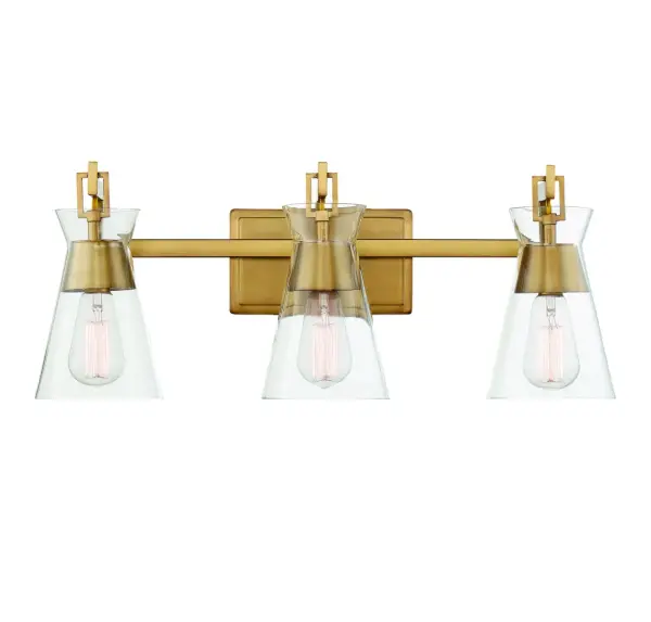 Lakewood Three Light Bathroom Vanity in Warm Brass - Image 1