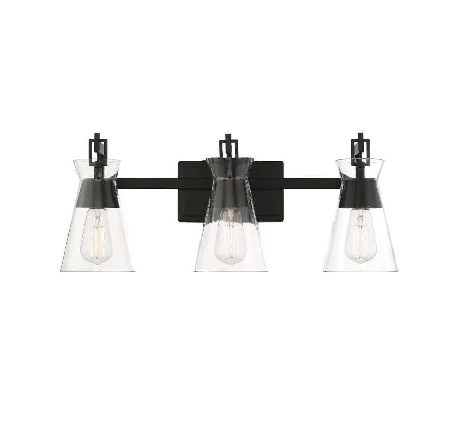 Lakewood 3-Light Bathroom Vanity Light in Matte Black - Image 1