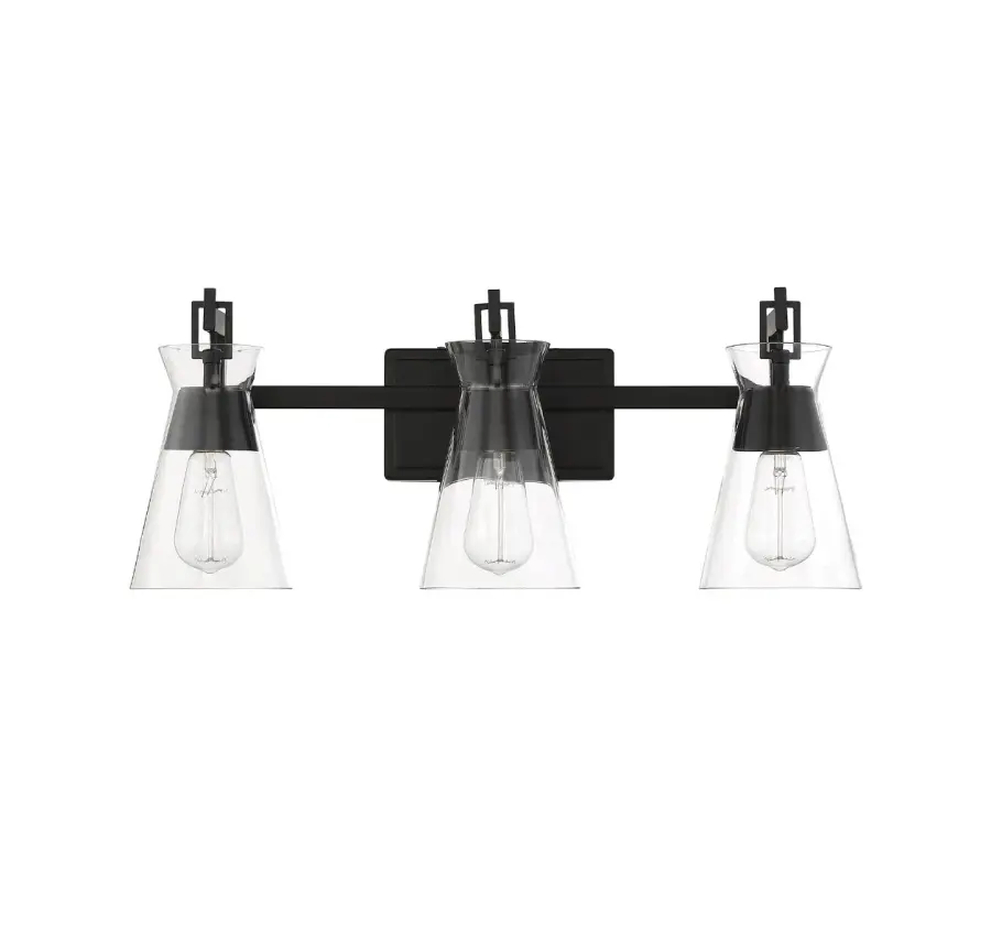 Lakewood 3-Light Bathroom Vanity Light in Matte Black - Image 2