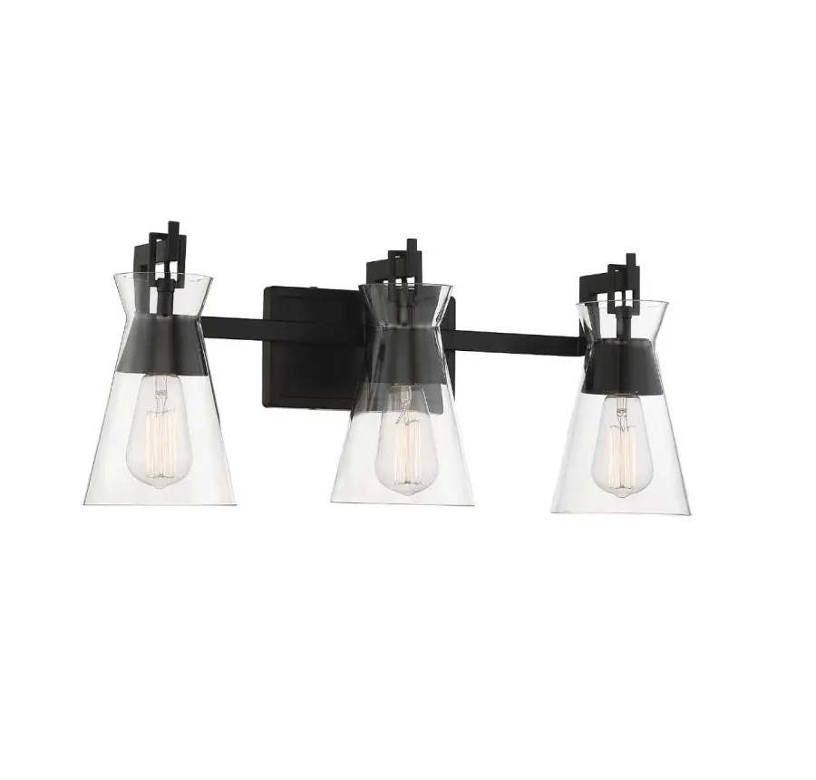 Lakewood 3-Light Bathroom Vanity Light in Matte Black - Image 3