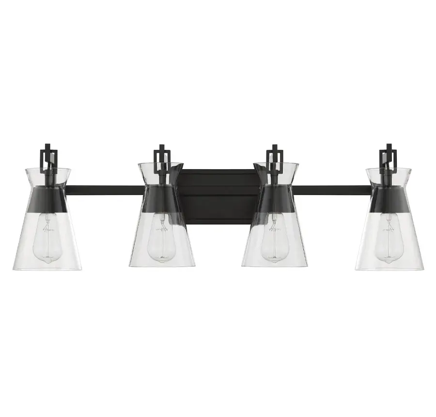 Lakewood 4-Light Bathroom Vanity Light in Matte Black - Image 2