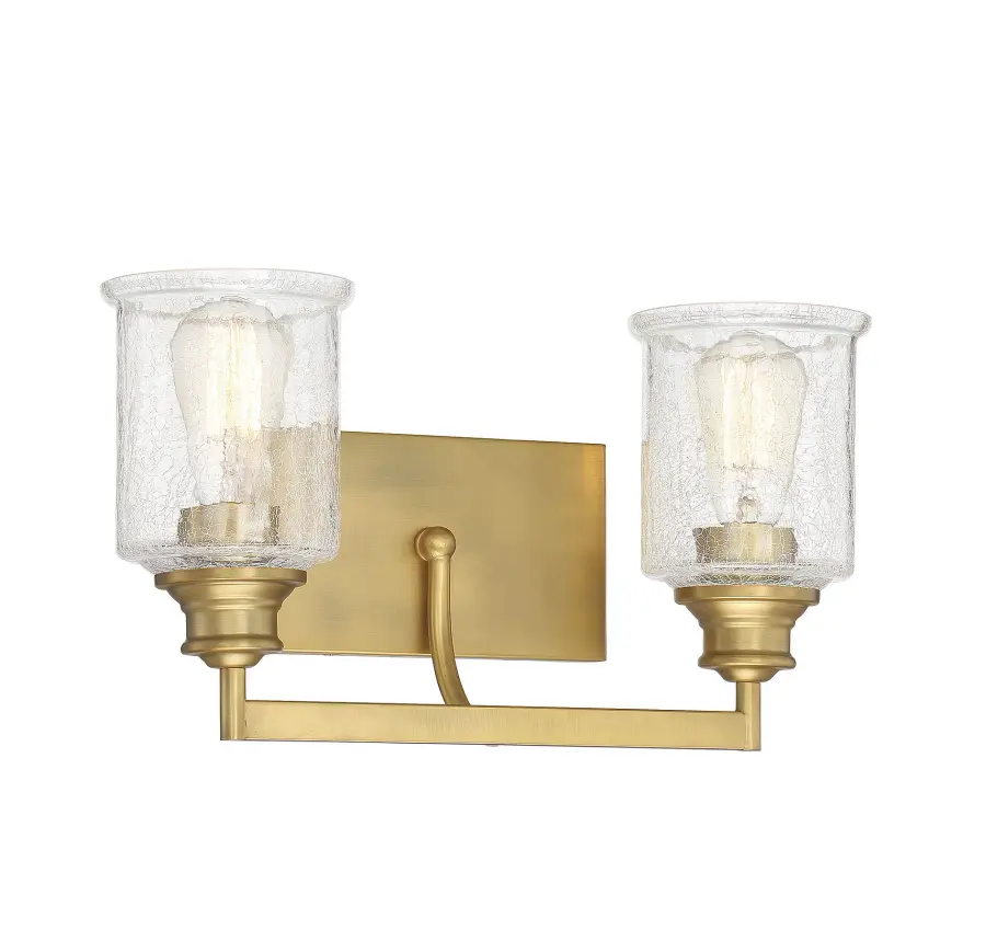 Hampton 2-Light Bathroom Vanity Light in Warm Brass - Image 6