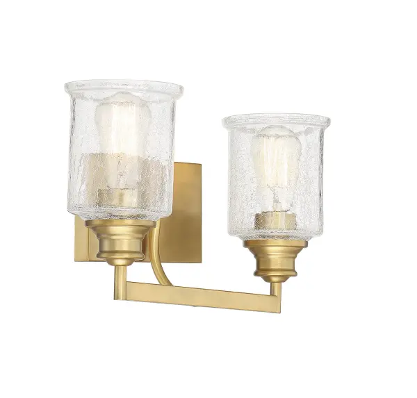 Hampton 2-Light Bathroom Vanity Light in Warm Brass - Image 7