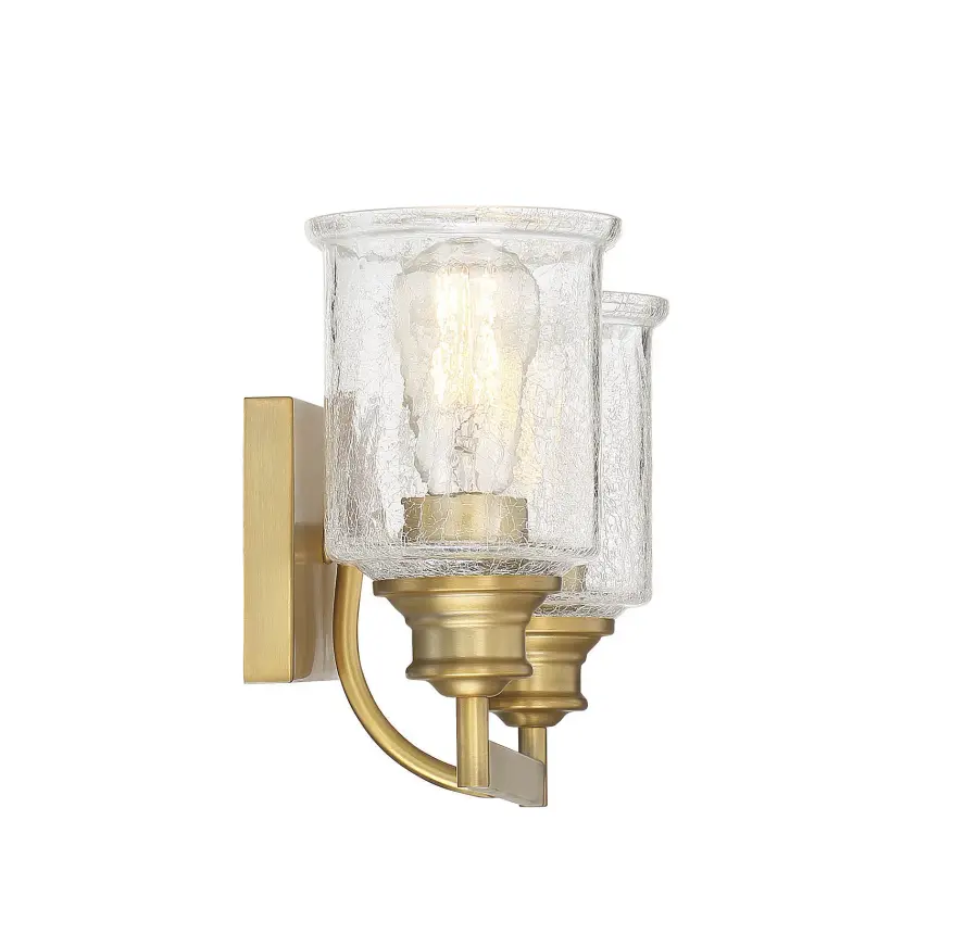 Hampton 2-Light Bathroom Vanity Light in Warm Brass - Image 10