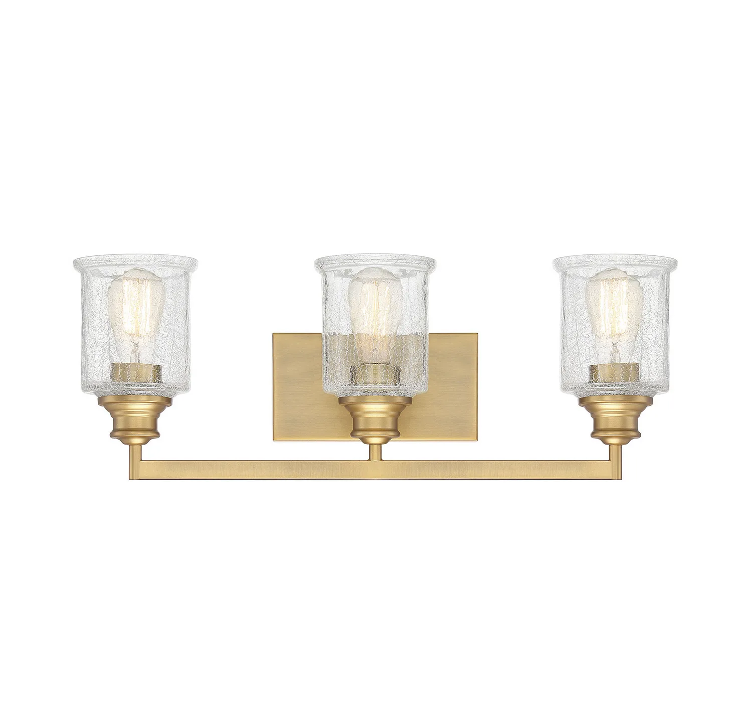 Hampton Three Light Bath Bar in Warm Brass