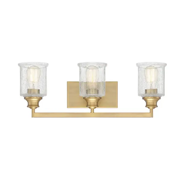 Hampton Three Light Bath Bar in Warm Brass - Image 1