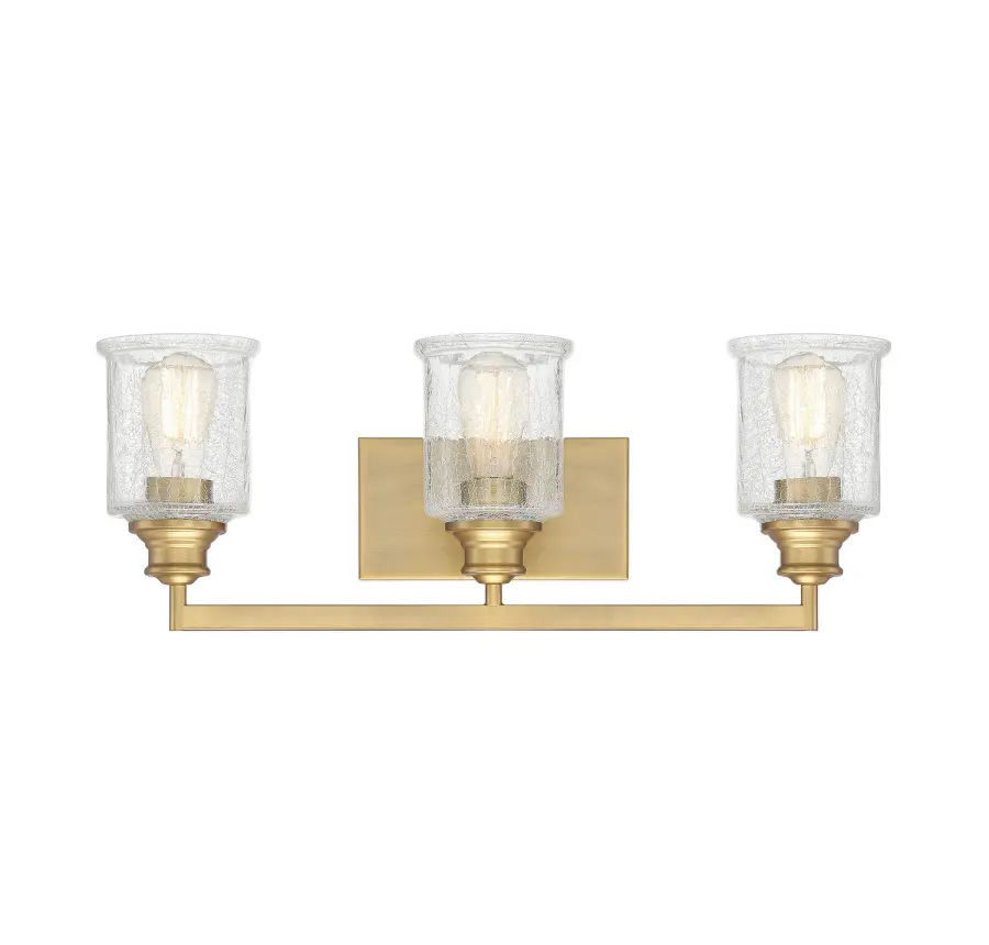 Hampton Three Light Bath Bar in Warm Brass - Image 1