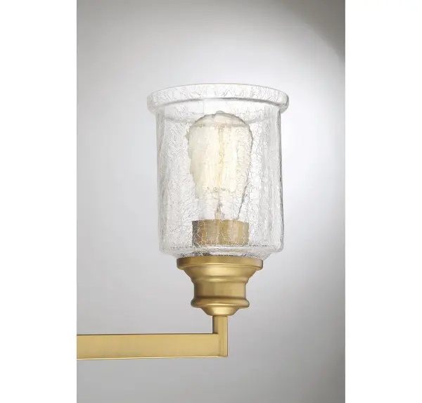 Hampton 3-Light Bathroom Vanity Light in Warm Brass - Image 11